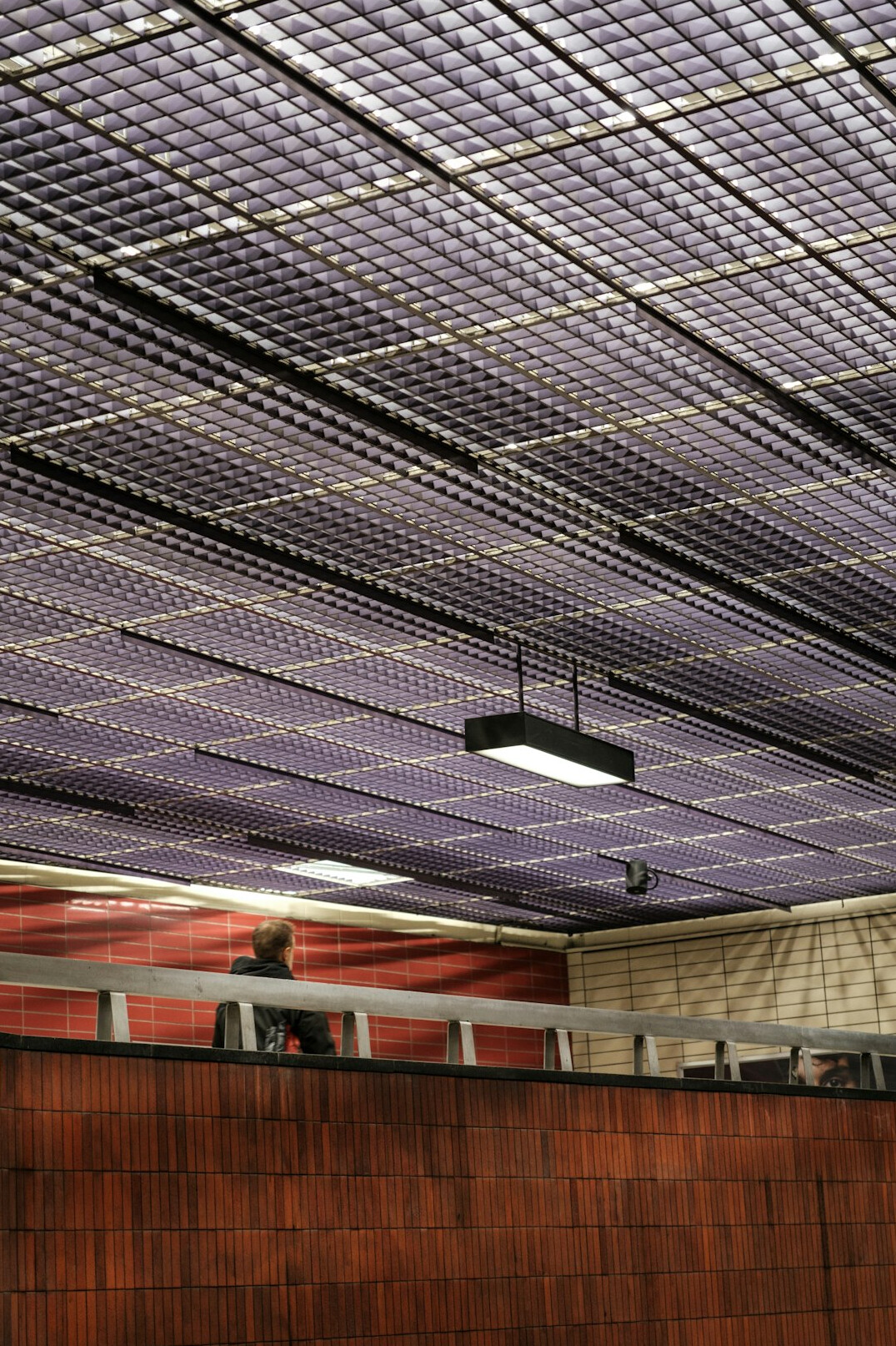 Studio lighting rig with LED panels and softboxes